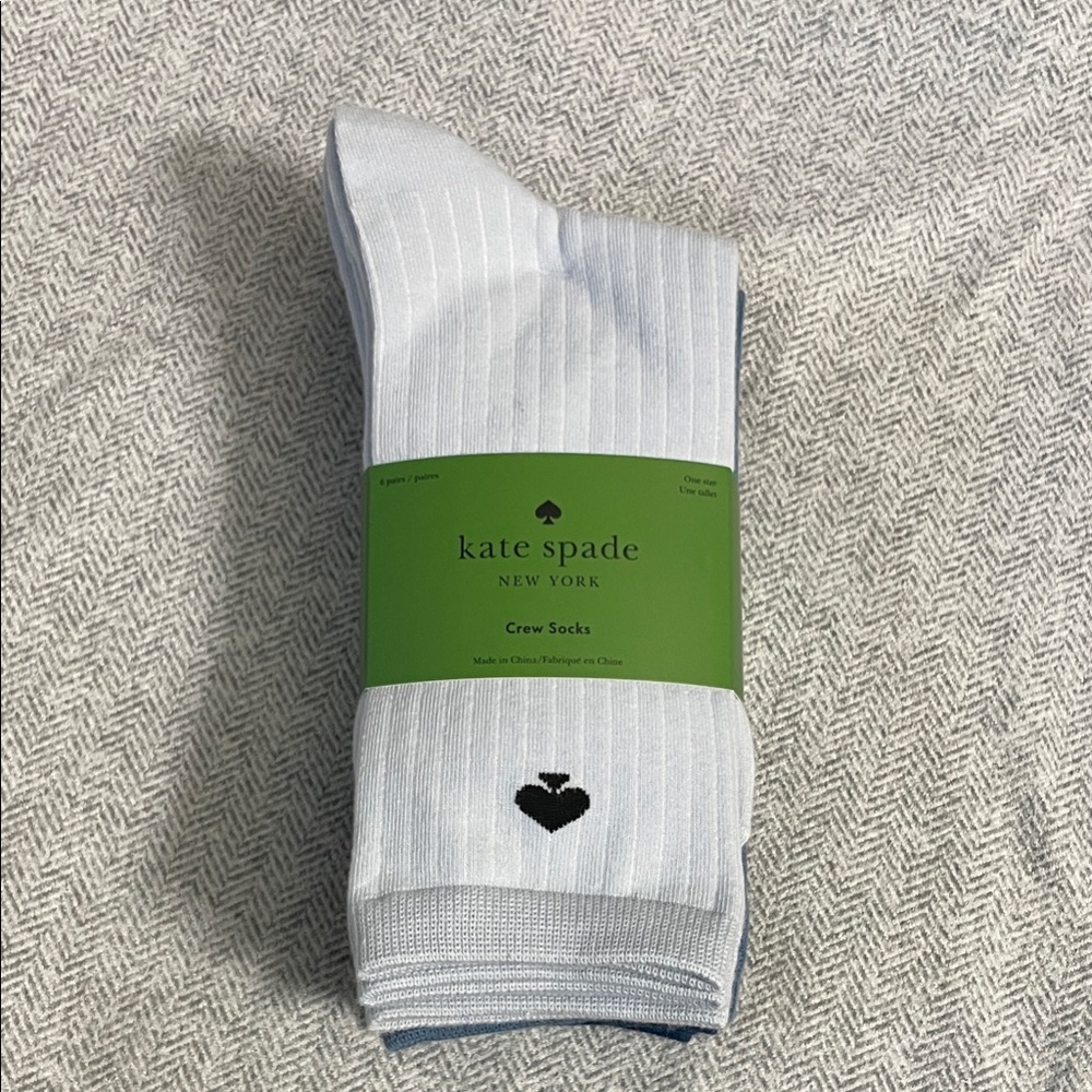 kate spade Crew Socks with Black Spade Motif